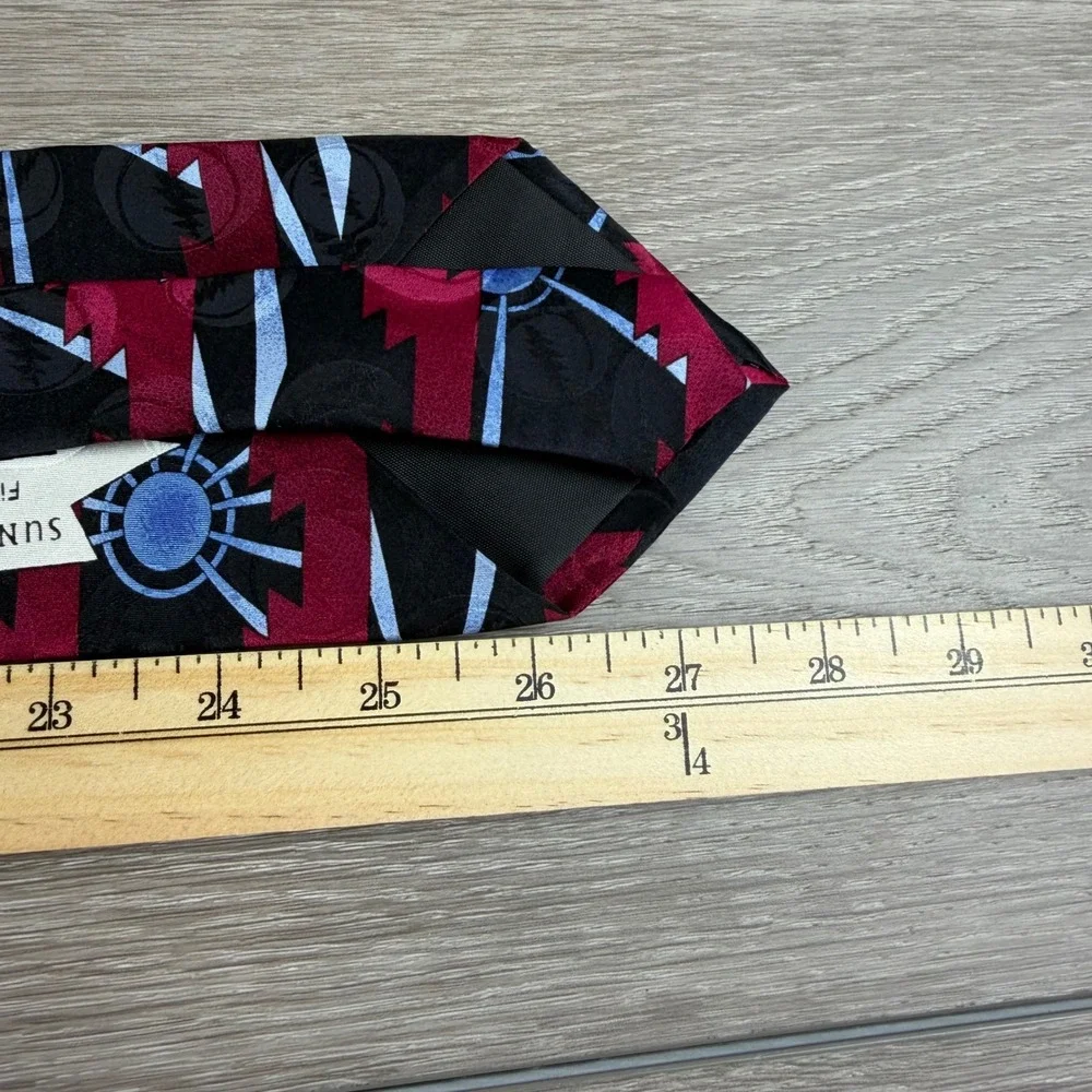 Grateful Dead Mens Necktie Sunshine Daydream Silk Lightning Bolt Black Red OS